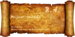 Mojzer Anikó névjegykártya